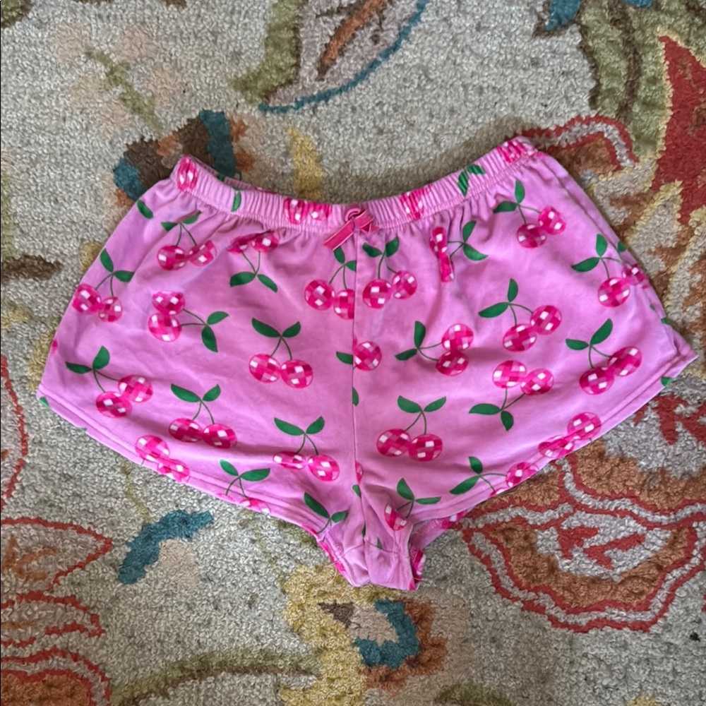 Pink Cherry Print Shorts (fits a medium)